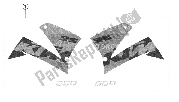 All parts for the Decal 660 Smc of the KTM 660 SMC Europe 2003