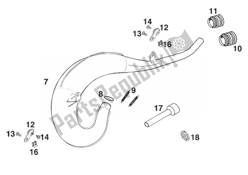 Tutte le parti per il Silenziatore 125-200 '99 del KTM 125 EXC 99 Europe 1999