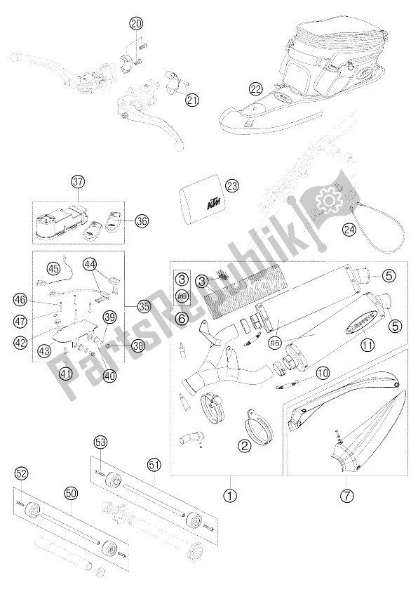 Toutes les pièces pour le Accessoires du KTM 990 Superduke Orange Australia United Kingdom 2005