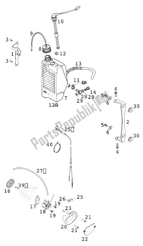 Tutte le parti per il Sistema Di Lubrificazione 125 Exe 2000 del KTM 125 EXE 100 Europe 2000