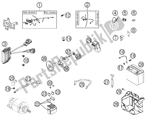 Tutte le parti per il Cablaggio Elettrico del KTM 250 EXC F Australia 2012