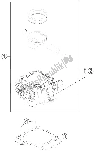 All parts for the Cylinder of the KTM 690 Duke Black Europe 2012