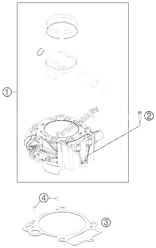 All parts for the Cylinder of the KTM 690 Duke Black Japan 2011