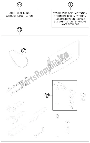 Tutte le parti per il Kit Accessori del KTM 1190 RC8 R White Europe 2012