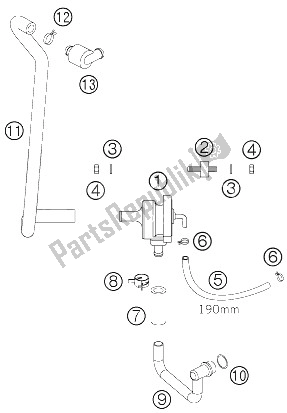 All parts for the Secondary Air System of the KTM 625 SMC Europe 2006