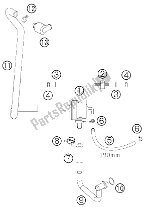 Toutes les pièces pour le Système D'air Secondaire du KTM 640 LC4 Supermoto Black Australia United Kingdom 2006