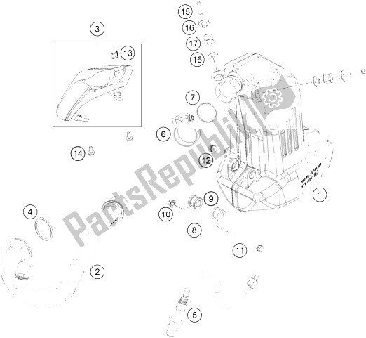 Wszystkie części do System Wydechowy KTM 125 Duke Orange ABS B D 16 Europe 2016