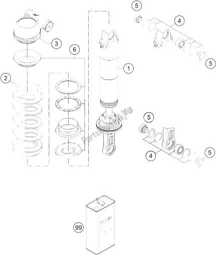 Todas las partes para Monoshock Desmontado de KTM 1050 Adventure ABS Europe 2015