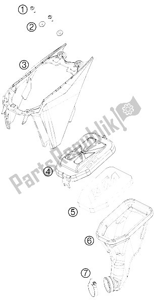 Tutte le parti per il Filtro Dell'aria del KTM 50 SX Junior Australia USA 2009