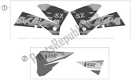 All parts for the Decal of the KTM 450 SX Europe 2006