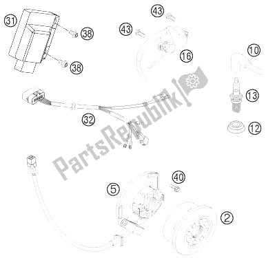 All parts for the Ignition System of the KTM 250 SX Europe 2010