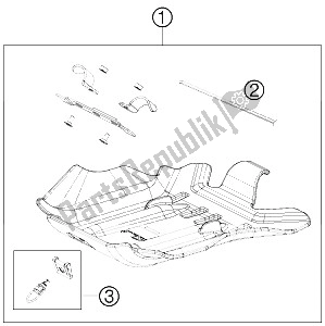 All parts for the Engine Guard of the KTM 250 EXC SIX Days Europe 2012