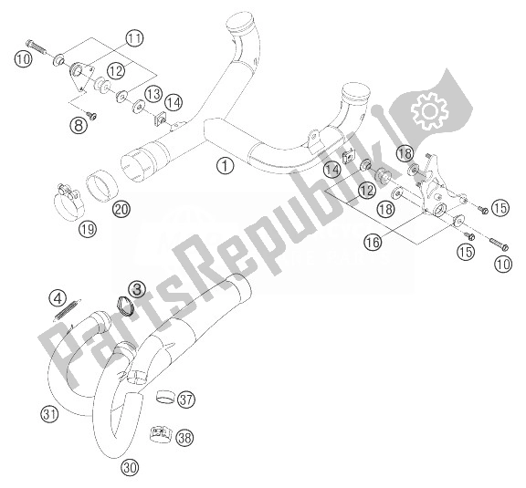 Todas las partes para Colector, Common-rail de KTM 640 Duke II Yellow Europe 2004