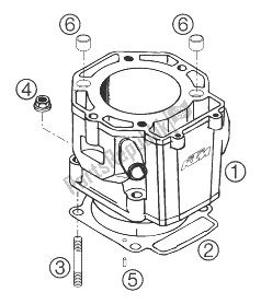 Wszystkie części do Cylinder 625 Sxc, 640 Lc4 KTM 625 SXC Europe 2004