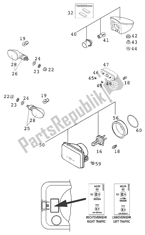 Wszystkie części do ? Wiat? O Czo? Owe Lc4 Usa 2000 KTM 640 LC 4 USA 2000