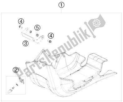 All parts for the Engine Guard of the KTM 450 EXC Australia 2010