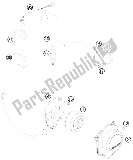 All parts for the Ingnition System of the KTM 85 SX 19 16 Europe 2015