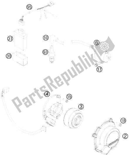 Alle onderdelen voor de Ontbrandingssysteem van de KTM 85 SXS 17 14 USA 2015
