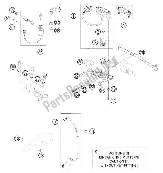 Tutte le parti per il Tachimetro 625 Sxc del KTM 625 SXC Europe 2005