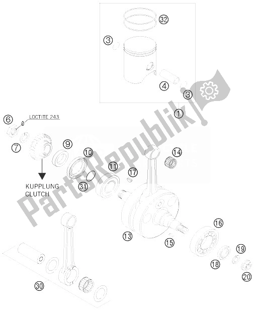 Tutte le parti per il Albero Motore, Pistone del KTM 300 XC W USA 2010