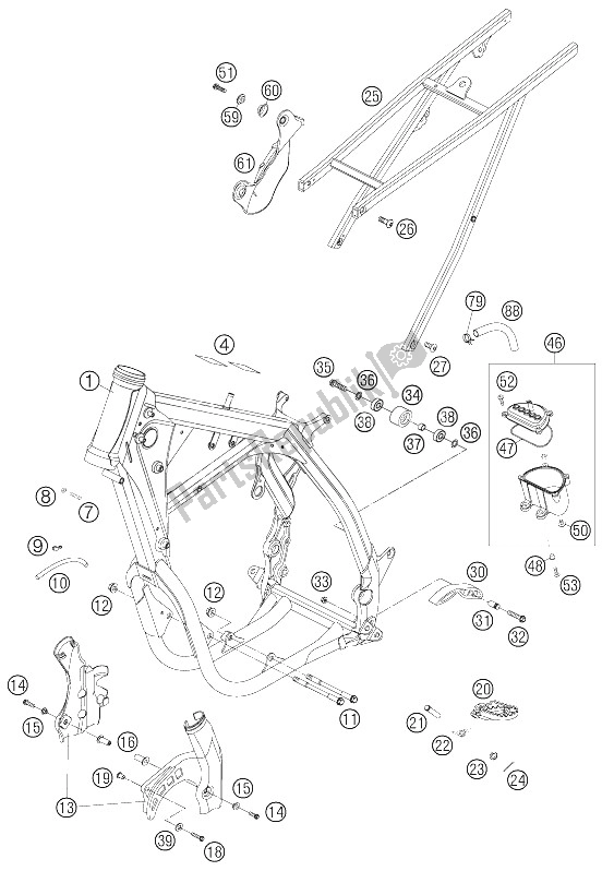 All parts for the Frame, Sub Frame of the KTM 450 SMR Europe 2006