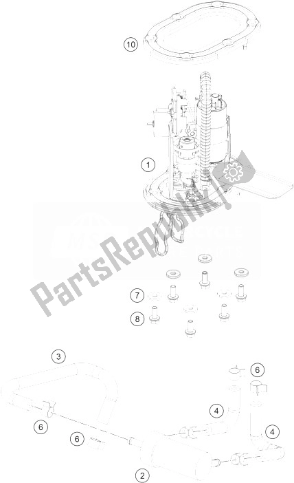 Alle onderdelen voor de Benzine Pomp van de KTM 125 Duke White ABS Europe 2014