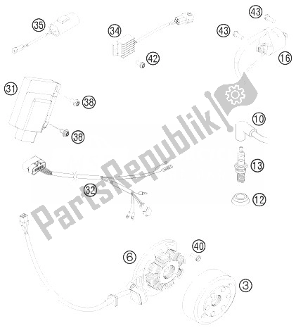 All parts for the Ignition System of the KTM 125 EXC Europe 2013