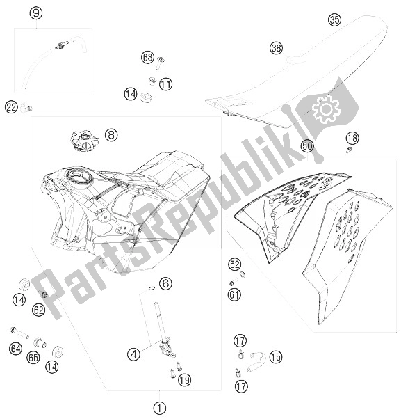 Tutte le parti per il Serbatoio, Sedile, Coperchio del KTM 530 XC W SIX Days USA 2010