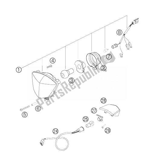 Todas as partes de Sistema De Luz do KTM 250 XC W South Africa 2007
