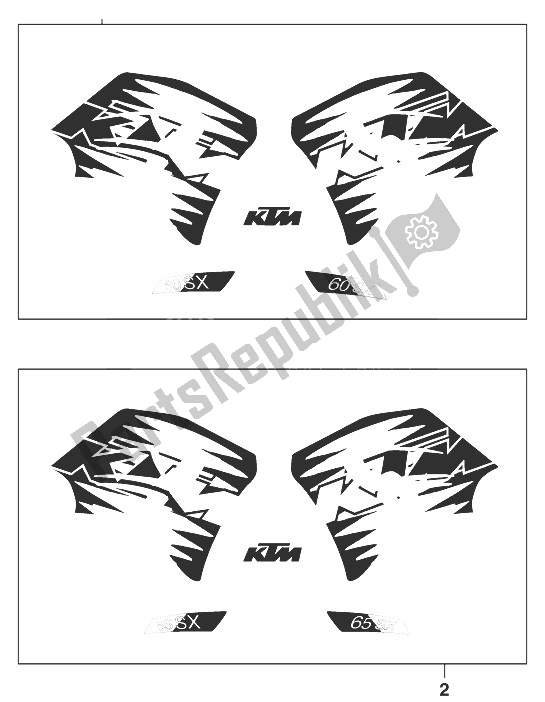 All parts for the Decal 60/65 Sx '99 of the KTM 65 SX Europe 1999