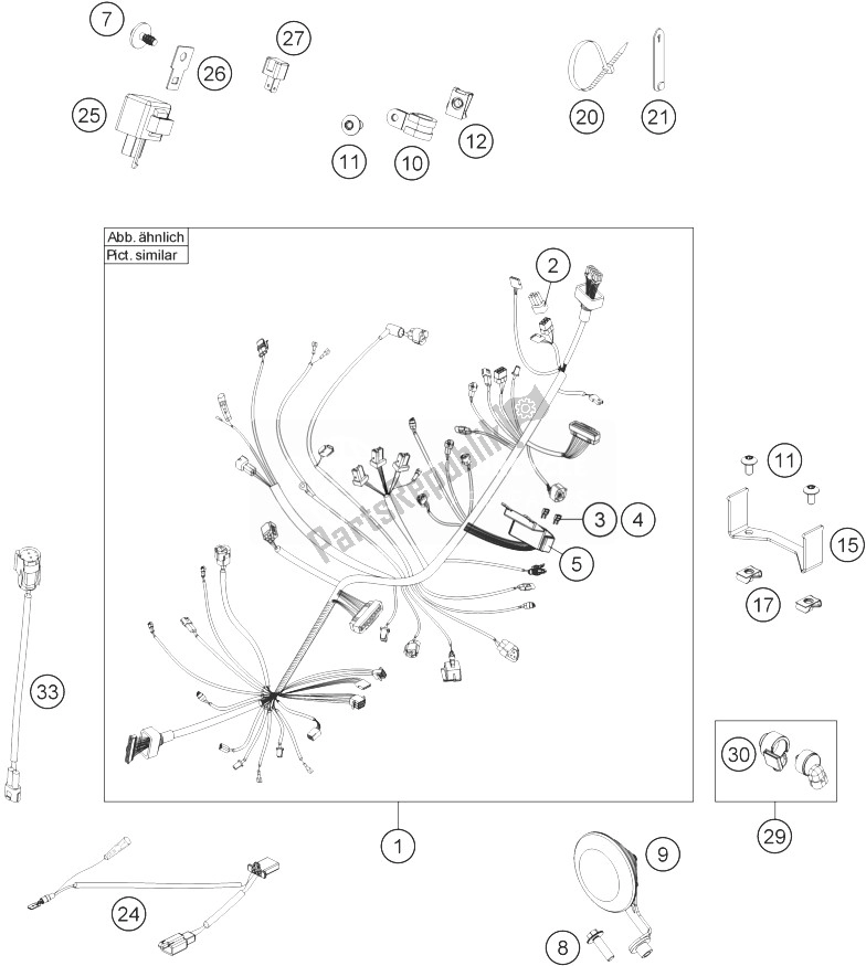 All parts for the Wiring Harness of the KTM 690 Duke R ABS Australia 2013