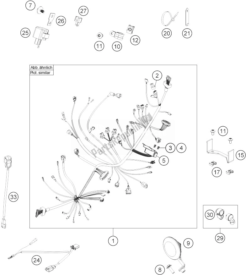 All parts for the Wiring Harness of the KTM 690 Duke R ABS Europe 2013