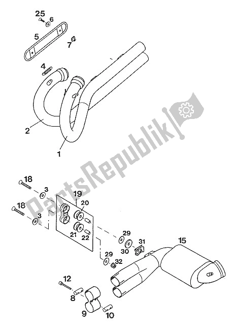 All parts for the Pipes - Collectorduke'94 of the KTM 620 Duke 37 KW 94 Europe 1994