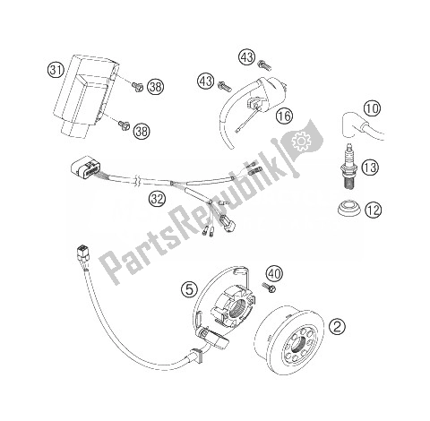 Tutte le parti per il Sistema Di Accensione del KTM 250 SX Europe 2007