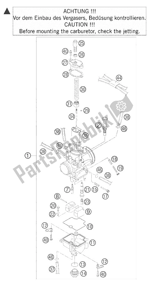 Todas las partes para Carburador Pwk 28 85 Sx de KTM 85 SX 17 14 Europe 2005