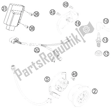 All parts for the Ignition System of the KTM 250 SX Europe 2008