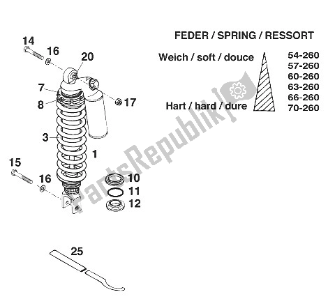 All parts for the Rear Suspension Wp Egs-e/lse '97 of the KTM 400 RXC E USA 1997