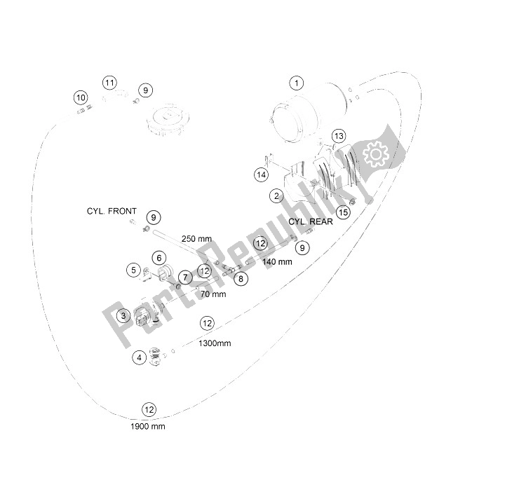 Todas las partes para Recipiente Evaporativo de KTM 1190 Adventure R ABS China 2015 Todas las partes para Recipiente Evaporativo de KTM 1190 Adventure R ABS China 2015