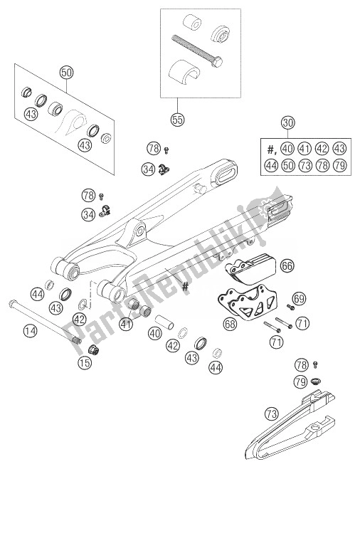 Todas las partes para Brazo Oscilante 250 Sx de KTM 250 SX Europe 2003