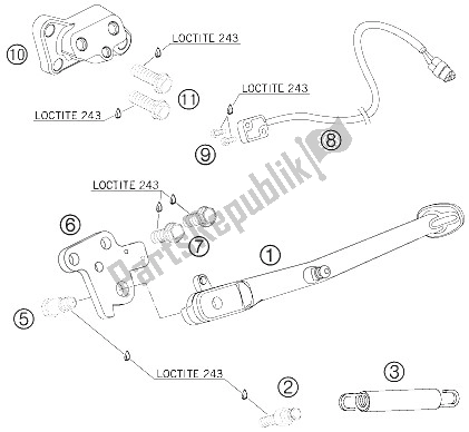 Todas las partes para Soporte Lateral / Central de KTM 990 Superduke Black Australia United Kingdom 2005