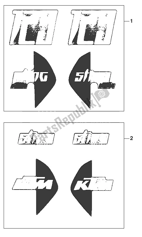 All parts for the Decal 125 Sting '97 of the KTM 125 Sting 100 97 Europe 1997
