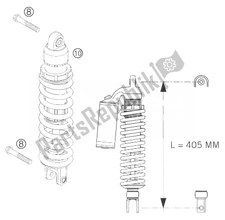 All parts for the Monoshock Wp of the KTM 200 XC W USA 2007