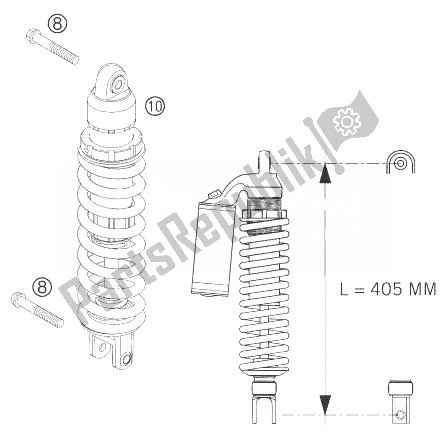 Toutes les pièces pour le Monoshock Wp du KTM 300 EXC Australia 2007