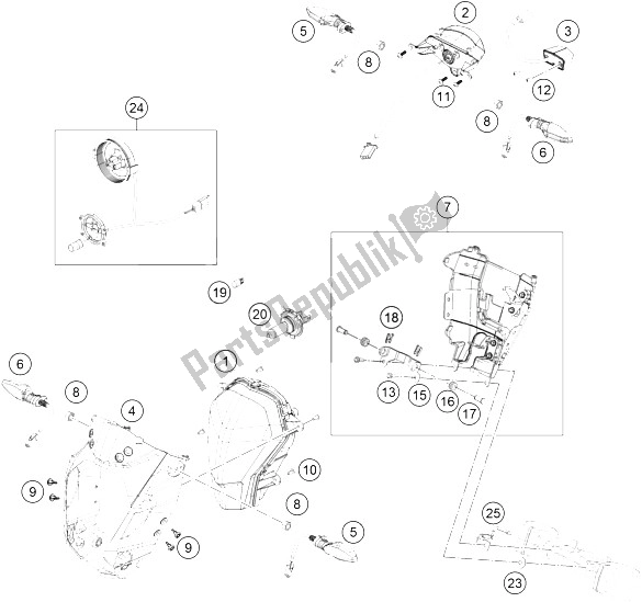 Todas las partes para Sistema De Iluminación de KTM 125 Duke Europe 8026K4 2011