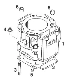 All parts for the Cylinder 400-620 Sx,sc,egs of the KTM 400 SUP Comp 18 KW Australia 1998