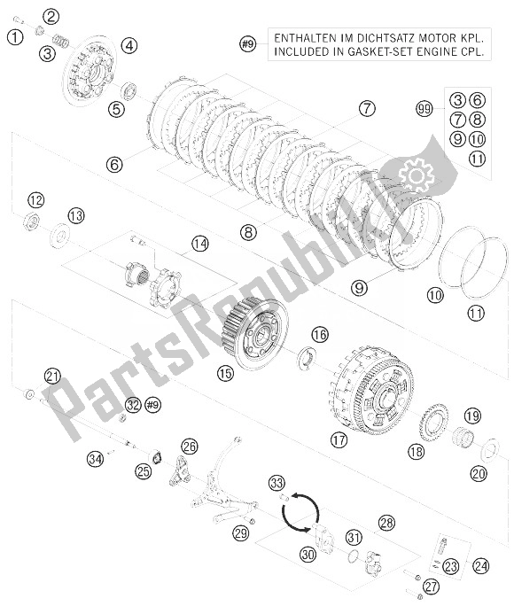 Todas las partes para Embrague de KTM 1190 RC8 Orange France 2010