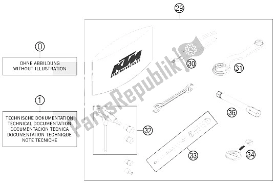 All parts for the Accessories Kit of the KTM 690 Enduro R Australia United Kingdom 2012