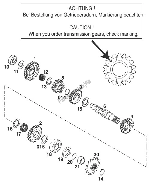 Tutte le parti per il Cambio Ii 250/300/380 '98 del KTM 250 MXC USA 1998