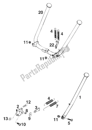 Todas las partes para Soporte Lateral Mittel 125 Lc2 ' de KTM 125 LC2 80 Europe 1998