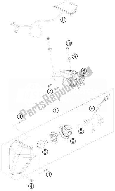 Toutes les pièces pour le Système D'éclairage du KTM 525 XC ATV Europe 8501 JQ 2010